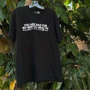 Dream “YOU ARE BAD FOR MY MENTAL HEALTH” black graphic t-shirt.